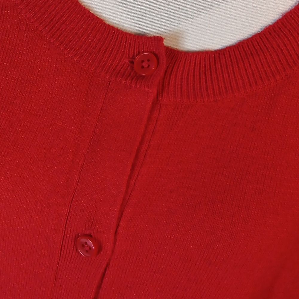 Loft Plus Red Button-Up Cardigan - Picture 6 of 8